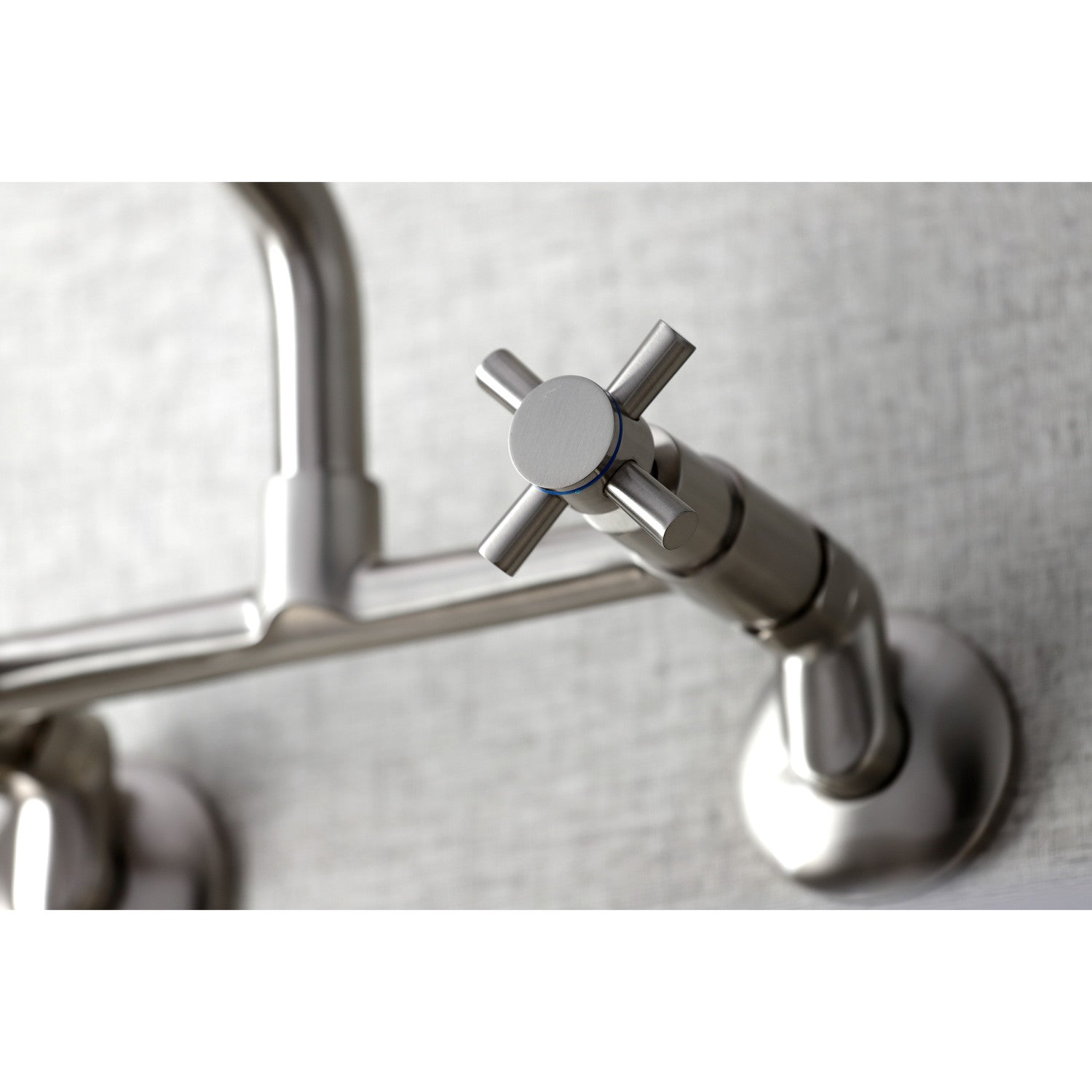 Kingston Sona KS423SN - Concord Two-Handle 2-Hole Wall Mount Kitchen Faucet, Brushed Nickel — thumbnail 2